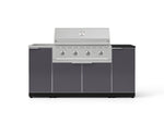 NewAge Outdoor Kitchens Outdoor Grill Island Aluminum 5-Piece Cabinet Set with Sink, 1 Door, Grill Cabinet, Performance Grill and Stainless Steel Countertop - (Liquid Propane) 