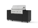 NewAge Outdoor Kitchens Outdoor Grill Island Stainless-Steel 5-Piece Cabinet Set with Casters 1 Door, 3 Drawer, Grill Cabinet and Platinum Grill - (Liquid Propane) | Garage Giant 