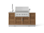 NewAge Outdoor Kitchens Outdoor Grill Island Stainless-Steel 5-Piece Cabinet Set with Sink, 1 Door, Grill Cabinet, Platinum Grill and Stainless Steel Countertop - (Liquid Propane) 