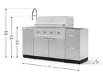 NewAge Outdoor Kitchens Outdoor Grill Island Stainless-Steel 5-Piece Cabinet Set with Sink, 3 Drawer, Grill Cabinet, Performance Grill and Stainless Steel Countertop - (Natural Gas) 
