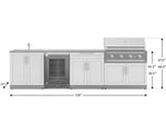 NewAge Outdoor Kitchens Stainless Steel 6-Piece Cabinet Set with Sink, Bar, Grill Cabinet, Performance Grill, Countertop and Glass Door Fridge-71520-Garage Giant 