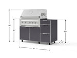 NewAge Outdoor Kitchens Outdoor Grill Island Aluminum 3-Piece Cabinet Set with Casters and 3-Drawer, Grill Cabinet and Platinum Grill - (Liquid Propane) 