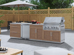 NewAge Outdoor Kitchens Stainless Steel 6-Piece Cabinet Set with Platinum Grill, Dual Side Burner, Bar and Grill Cabinet and Stainless Steel Countertop.-71558-Garage Giant 
