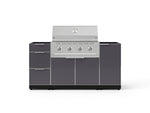 NewAge Outdoor Kitchens Outdoor Grill Island Aluminum 6-Piece Cabinet Set with 1 Door, 3 Drawer, Grill Cabinet, Performance Grill and Countertops - (Natural Gas) 