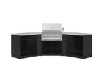 NewAge Outdoor Kitchens Aluminum 7-Piece Cabinet Set with 2 Door, Bar, Corner, Grill Cabinet, Platinum Grill, and Countertops-67670-Garage Giant 
