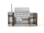 NewAge Outdoor Kitchens Outdoor Grill Island Stainless-Steel Louvered Doors 5-Piece Cabinet Set with Sink, 1 Door, Grill Cabinet, Performance Grill and Stainless Steel Countertop - (Natural Gas) 