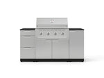 NewAge Outdoor Kitchens Outdoor Grill Island Stainless-Steel 6-Piece Cabinet Set with 1 Door, 3 Drawer, Grill Cabinet, Performance Grill and Dekton in Sirius Countertops - (Natural Gas) 