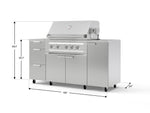 NewAge Outdoor Kitchens Outdoor Grill Island Stainless-Steel 6-Piece Cabinet Set with Casters 1 Door, 3 Drawer, Grill Cabinet, Platinum Grill, Countertops-74918-Garage Giant 