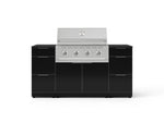 NewAge Outdoor Kitchens Outdoor Grill Island Aluminum 6-Piece Cabinet Set with 3 Drawers, Grill Cabinet, Performance Grill and Countertops - (Natural Gas) 