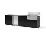 NewAge Outdoor Kitchens Aluminum 7-Piece Cabinet Set with 3-Drawer, Bar, Grill Cabinet, Performance Grill, Countertops and Stainless Steel Door Fridge-73638-Garage Giant 
