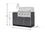 NewAge Outdoor Kitchens Outdoor Grill Island Aluminum 3-Piece Cabinet Set with Sink, Grill Cabinet and Performance Grill-75331-Garage Giant 