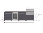 NewAge Outdoor Kitchens Aluminum 7-Piece Cabinet Set with 3-Drawer, Bar, Grill Cabinet, Performance Grill, Countertops and Fridge-71910-Garage Giant 
