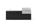 NewAge Outdoor Kitchens Stainless-Steel 5-Piece Cabinet Set with Bar, Sink, Grill Cabinet, Performance Grill, and Countertop-73421-Garage Giant 