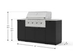 NewAge Outdoor Kitchens Outdoor Grill Island Stainless-Steel 5-Piece Cabinet Set with Sink, 1 Door, Grill Cabinet, Performance Grill and Stainless Steel Countertop 