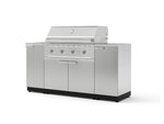 NewAge Outdoor Kitchens Outdoor Grill Island Stainless-Steel 5-Piece Cabinet Set with Sink, 1 Door, Grill Cabinet, Performance Grill and Stainless Steel Countertop-74652-Garage Giant 
