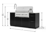 NewAge Outdoor Kitchens Outdoor Grill Island Aluminum 5-Piece Cabinet Set with Sink, 3 Drawer, Grill Cabinet, Platinum Grill and Stainless Steel Countertop - (Liquid Propane) 