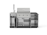 NewAge Outdoor Kitchens Outdoor Grill Island Stainless-Steel 5-Piece Cabinet Set with Sink, 1 Door, Grill Cabinet, Performance Grill and Stainless Steel Countertop - (Liquid Propane) 