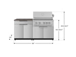 NewAge Outdoor Kitchens Stainless-Steel 4-Piece Cabinet Set with Bar, Grill Cabinet, Platinum Grill, and Countertop-71737-Garage Giant 