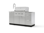 NewAge Outdoor Kitchens Outdoor Grill Island Stainless-Steel 5-Piece Cabinet Set with Sink, 3 Drawer, Grill Cabinet, Performance Grill and Stainless Steel Countertop - (Natural Gas) | Garage Giant 