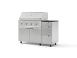 NewAge Outdoor Kitchens Outdoor Grill Island Stainless-Steel 4-Piece Cabinet Set with Casters and 3-Drawer, Grill Cabinet, Performance Grill and Dekton in Sirius Countertop - (Liquid Propane) | Garage Giant 