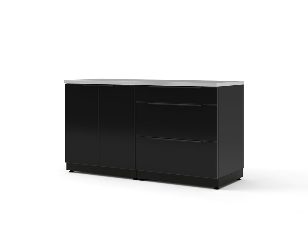NewAge Outdoor Kitchens Aluminum 2-Piece Cabinet Set with 3-Drawer and 2-Door Cabinet-73869-Garage Giant