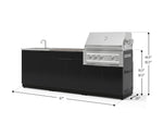 NewAge Outdoor Kitchens Aluminum 5-Piece Cabinet Set with Bar, Sink, Grill Cabinet, Platinum Grill, and Countertop-73417-Garage Giant 