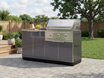 NewAge Outdoor Kitchens Aluminum 4-Piece Cabinet Set with 2 Door, Grill Cabinet, Performance Grill and Countertop-67275-Garage Giant 