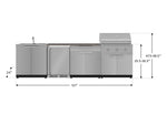 NewAge Outdoor Kitchens Stainless Steel 6-Piece Cabinet Set with Sink, Bar, Grill Cabinet, Performance Grill, Countertop and Fridge-72069-Garage Giant 