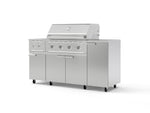 NewAge Outdoor Kitchens Outdoor Grill Island Stainless-Steel 6-Piece Cabinet Set with Casters and 1-Door, Grill Cabinet, Performance Grill, Side Burner, Countertop-74861-Garage Giant 