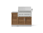 NewAge Outdoor Kitchens Outdoor Grill Island Stainless-Steel Louvered Doors 3-Piece Cabinet Set with Sink, Grill Cabinet and Platinum Grill-73978-Garage Giant 