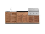NewAge Outdoor Kitchens Stainless-Steel 5-Piece Cabinet Set with Bar, Sink, Grill Cabinet, Performance Grill, and Countertop-71257-Garage Giant 