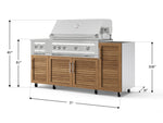 NewAge Outdoor Kitchens Outdoor Grill Island Stainless-Steel Louvered Doors 5-Piece Cabinet Set with Casters and 1-Door, Grill Cabinet, Dual Side Burner and Platinum Grill - (Liquid Propane) 