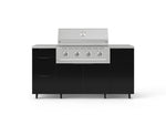 NewAge Outdoor Kitchens Outdoor Grill Island Aluminum 6-Piece Cabinet Set with Casters 1 Door, 3 Drawer, Grill Cabinet, Performance Grill, Countertops 