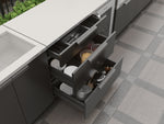 NewAge Outdoor Kitchens Stainless-Steel 4-Piece Cabinet Set with 3 Drawer, Grill Cabinet, Platinum Griddle and Countertop-75156-Garage Giant 