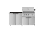 NewAge Outdoor Kitchens Stainless Steel 4-Piece Cabinet Set with Caster and 2 Door, Grill Cabinet, Platinum Grill, Countertop-72459-Garage Giant 