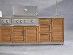 NewAge Outdoor Kitchens Outdoor Grill Island Stainless-Steel Louvered Doors 4-Piece Cabinet Set with 1 Door, Grill Cabinet, Performance Grill and Countertop-73898-Garage Giant 