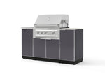 NewAge Outdoor Kitchens Outdoor Grill Island Aluminum 5-Piece Cabinet Set with Sink, 1 Door, Grill Cabinet, Platinum Grill and Stainless Steel Countertop - (Liquid Propane) | Garage Giant 