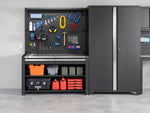 NewAge Garage Cabinets Pro Series 5-Piece Cabinet Set with Base, Wall Cabinet, Locker, 78 in. Workstation, and Pegboard Accessories Kit-32642-Garage Giant 