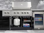 NewAge Outdoor Kitchens Aluminum 5-Piece Cabinet Set With 3 Drawer, Bar, Grill Cabinet, Performance Grill and Countertop-67433-Garage Giant 