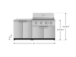 NewAge Outdoor Kitchens Stainless Steel 4-Piece Cabinet Set with 2 Door, Grill Cabinet, Performance Grill and Countertop-67347-Garage Giant 