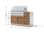 NewAge Outdoor Kitchens Outdoor Grill Island Stainless-Steel Louvered Doors 3-Piece Cabinet Set with 3-Drawer, Grill Cabinet and Platinum Grill - (Liquid Propane) 