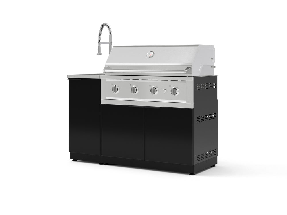 NewAge Outdoor Kitchens Outdoor Grill Island Aluminum 3-Piece Cabinet Set with Sink, Grill Cabinet, and Performance Grill | 76332
