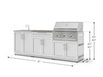 NewAge Outdoor Kitchens Stainless-Steel 5-Piece Cabinet Set with Bar, Sink, Grill Cabinet, Performance Grill, and Countertop-73435-Garage Giant 
