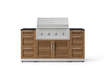 NewAge Outdoor Kitchens Outdoor Grill Island Stainless-Steel Louvered Doors 6-Piece Cabinet Set with 3 Drawers, Grill Cabinet, Performance Grill and Dekton in Sirius Countertops - (Liquid Propane) 