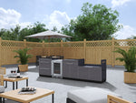 NewAge Outdoor Kitchens Aluminum 4-Piece Cabinet Set with 3-Drawer, Bar, Grill Cabinet and Fridge-66551-Garage Giant 