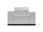 NewAge Outdoor Kitchens Outdoor Grill Island Stainless-Steel 5-Piece Cabinet Set with Sink, 1 Door, Grill Cabinet, Performance Grill and Stainless Steel Countertop - (Liquid Propane) 