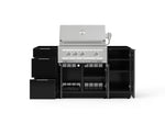 NewAge Outdoor Kitchens Outdoor Grill Island Aluminum 5-Piece Cabinet Set with 1 Door, 3 Drawer, Grill Cabinet and Platinum Grill - (Natural Gas) 