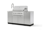 NewAge Outdoor Kitchens Outdoor Grill Island Stainless-Steel 5-Piece Cabinet Set with Sink, 1 Door, Grill Cabinet, Platinum Grill and Stainless Steel Countertop-75313-Garage Giant 