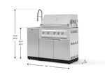 NewAge Outdoor Kitchens Outdoor Grill Island Stainless-Steel 3-Piece Cabinet Set with Sink, Grill Cabinet and Platinum Grill-75280-Garage Giant 