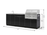 NewAge Outdoor Kitchens Aluminum 5-Piece Cabinet Set with Bar, Grill, Sink Cabinet, Performance Grill, and Countertop-67484-Garage Giant 